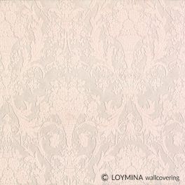 Флизелиновые обои "Conservatory" производства Loymina, арт.GT4 007, с классическим рисунком дамаска-медальона в персиковом цвете, купить в шоу-руме в Москве, бесплатная доставка